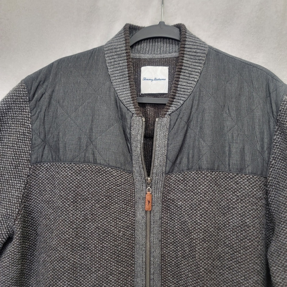 Tommy Bahama Mens LG Cordillero Jacket Cashmere Lambswool Blend Knit Full Zip